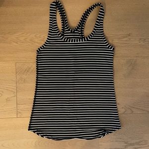 Lululemon Tank Top Black/white stripe Size 6